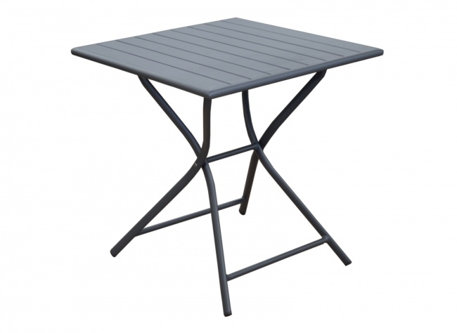Guéridon GLOBE PLIANT 70 x 70 aluminium / Lattes Grey Sand